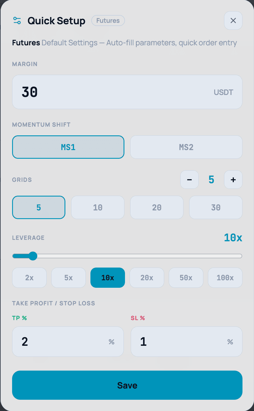 Quick Setup Grid